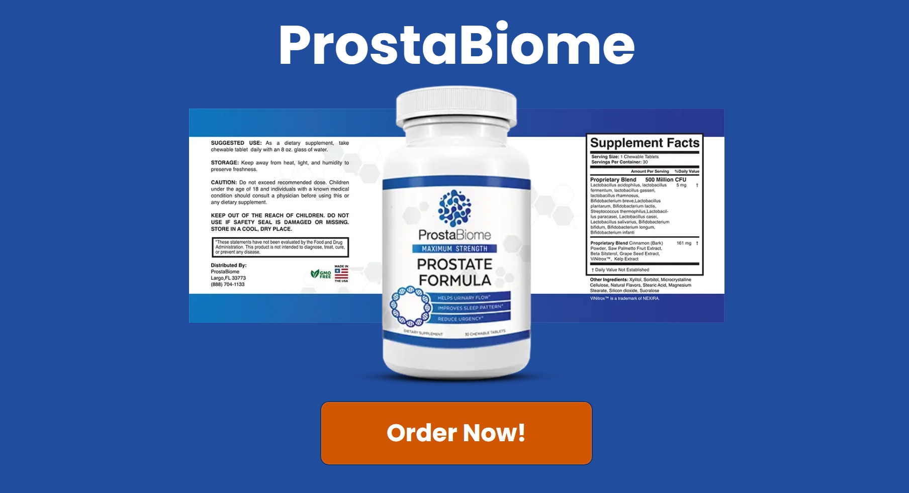 ProstaBiome supplement facts